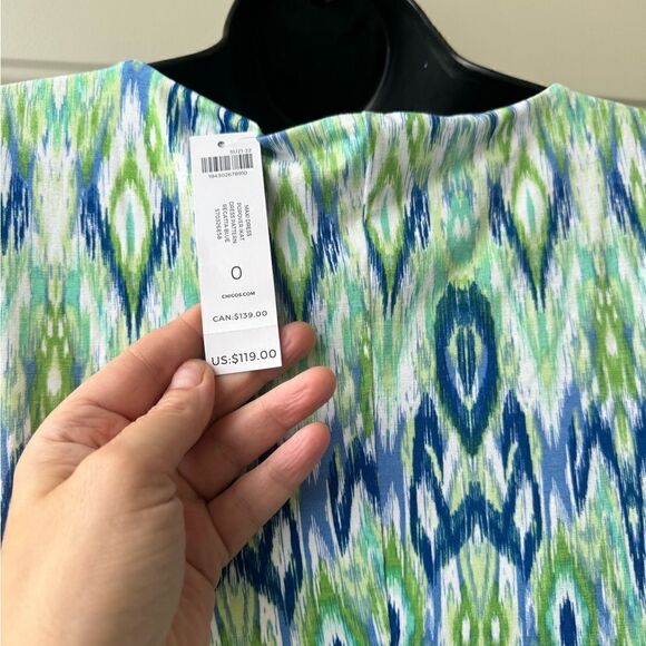 Chicos Ikat Print Popover Maxi Dress Size 0 - Picture 11 of 11